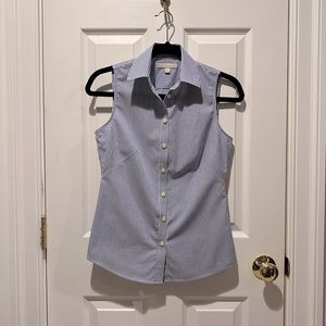 Cotton Sleeveless Striped button down Shirt